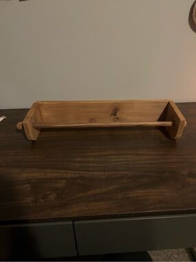 Rustic Wooden Craft Paper Roll Holder Wall Mount Farmhouse Market List